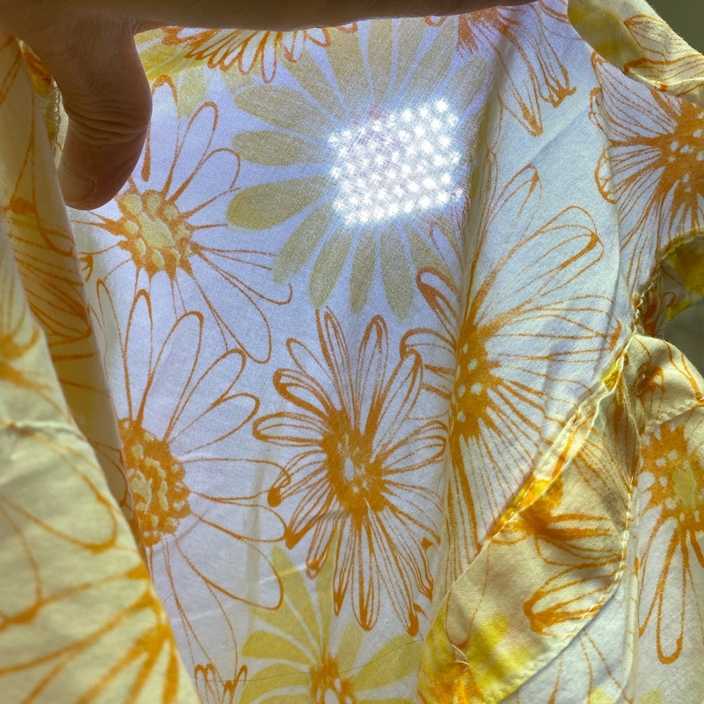 Y2K Wet Seal Collared Shirt Retro Floral 70s Wide Sleeve Hem Button Down XS - Picture 11 of 13
